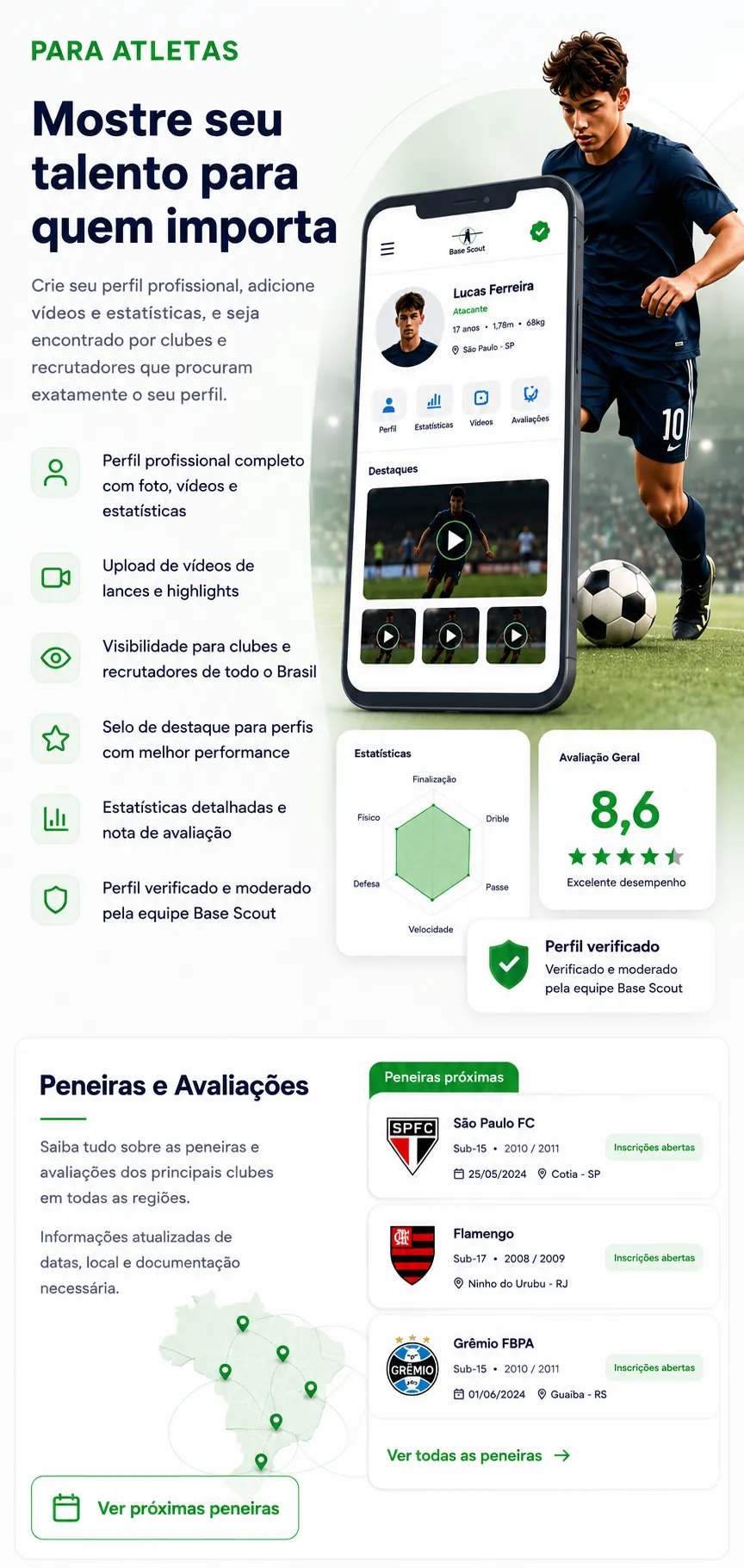 Para atletas: mostre seu talento para quem importa